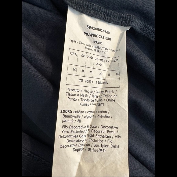 WEEKEND MAXMARA Nerone Bell Sleeve Tee Shirt Top Blouse Blue Mercerized Cotton - Picture 11 of 13